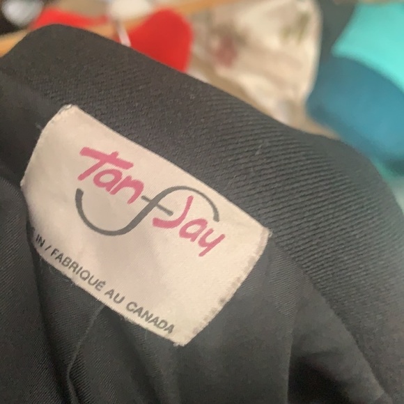 VINTAGE Tan Jay Black Blazer Size 14 100% Polyester - Picture 4 of 7